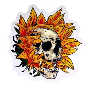 🌻2 for $9 or 4 for $15🌻 Yellow Sunflower 🌻 Skull Gothic decal
